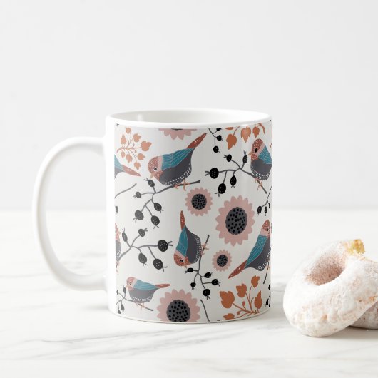 Mug Modèle Floral De Boeuf Et Berry (Avec donut)