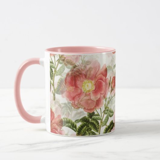 Mug Modèle floral de Camellia rose (Gauche)