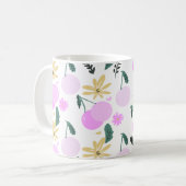 Mug Modèle floral de cerisier verdure jaune rose (Devant gauche)