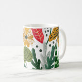 Mug Modèle floral de feuillage botanique moderne (Devant droit)