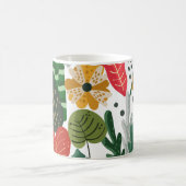 Mug Modèle floral de feuillage botanique moderne (Centre)
