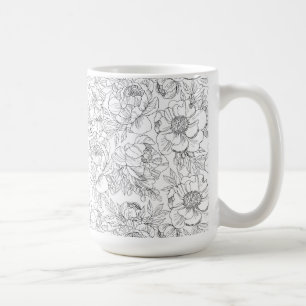 Mug Modèle floral de pivoine vintage