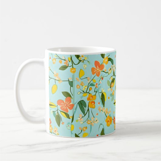 Mug Modèle floral de printemps (Gauche)