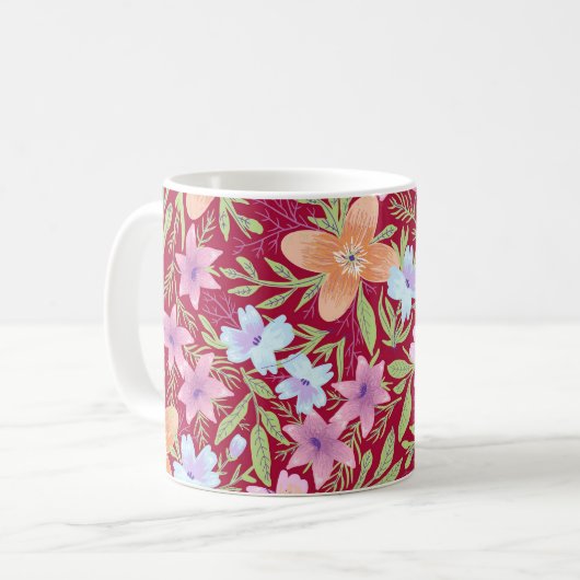 Mug Modèle floral de printemps (Devant gauche)