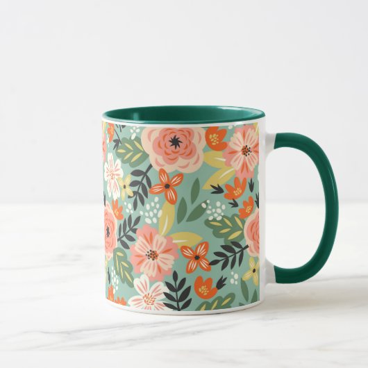 Mug Modèle floral du jardin (Droite)
