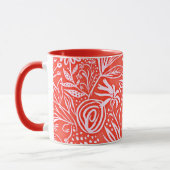 Mug Modèle floral favori en rouge (Gauche)