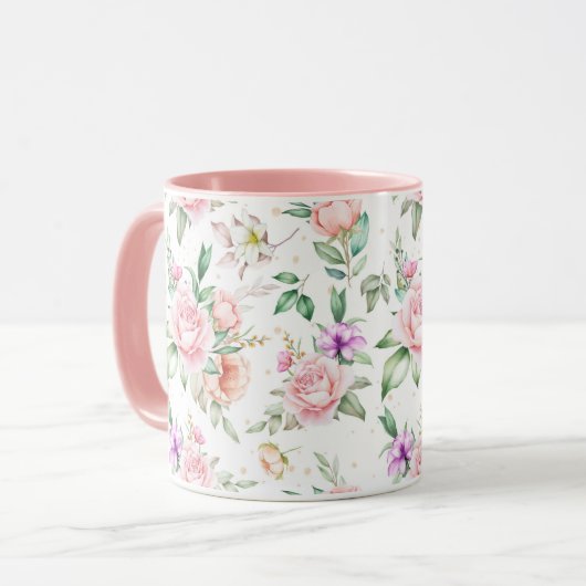 Mug Modèle floral féminin (Devant gauche)