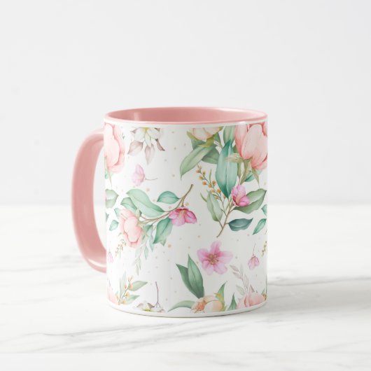 Mug Modèle floral féminin (Devant gauche)