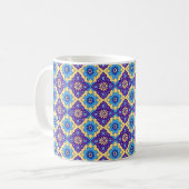 Mug Modèle floral géométrique rétro-vibrant (Devant gauche)