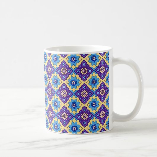 Mug Modèle floral géométrique rétro-vibrant (Droite)
