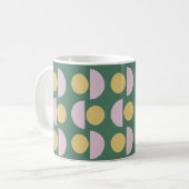 Mug Modèle floral géométrique scandinave en vert (Devant gauche)