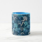 Mug Modèle Floral Hydrangea stylisé - Bleu élégant (Centre)