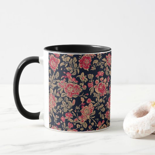 Mug Modèle Floral Indien (Avec donut)
