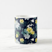 Mug Modèle floral jaune et gris (Centre)
