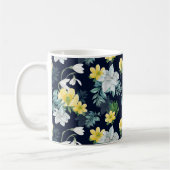 Mug Modèle floral jaune et gris (Gauche)