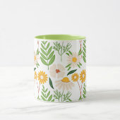 Mug Modèle floral jaune or et blanc ivoire (Centre)