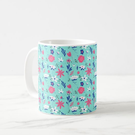 Mug Modèle floral joyeux (Devant gauche)