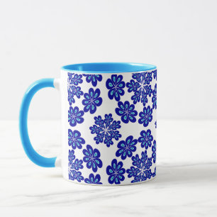 Mug Modèle floral mignon moderne et amusant Oeil bleu