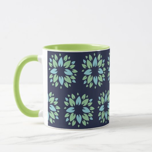 Mug Modèle Floral moderne bleu foncé (Gauche)