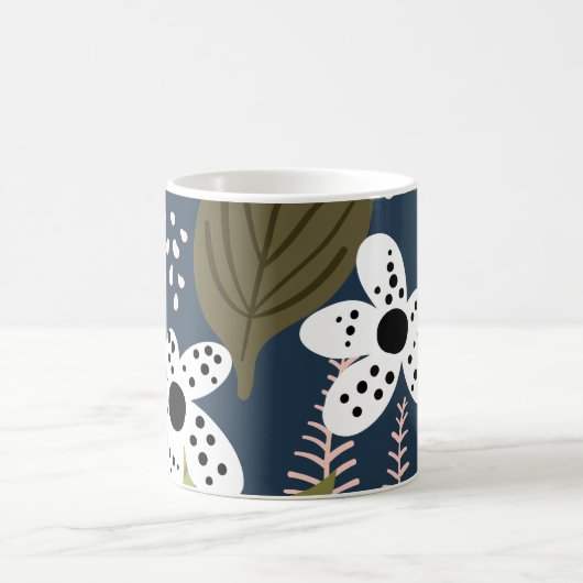 Mug Modèle floral moderne de Joli feuillage (Centre)