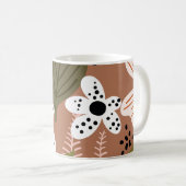 Mug Modèle floral moderne de Joli feuillage (Devant droit)