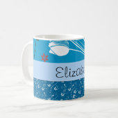 Mug Modèle Floral, Motif De Fleurs, Votre Nom (Devant gauche)