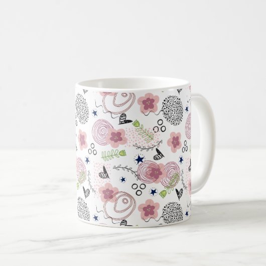 Mug Modèle floral mou (Devant droit)