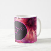 Mug Modèle floral néon avec Monogramme (Devant droit)