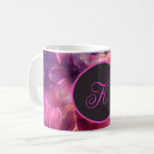 Mug Modèle floral néon avec Monogramme (Devant gauche)
