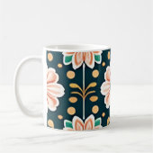 Mug Modèle Floral orange sur un Arrière - plan noir (Gauche)