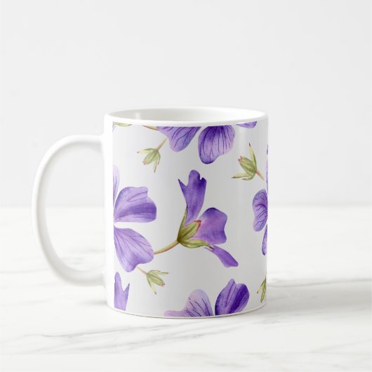 Mug Modèle Floral pourpre (Gauche)
