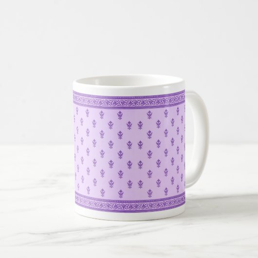 Mug Modèle Floral pourpre (Devant droit)