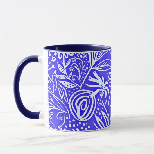 Mug Modèle Floral Préféré, Bleu Périvent, (Gauche)