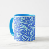 Mug Modèle floral préféré en bleu (Devant gauche)