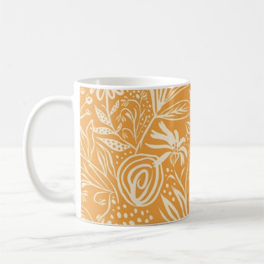 Mug Modèle floral préféré en Jaune doré, (Gauche)