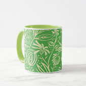 Mug Modèle floral préféré en vert (Devant gauche)