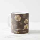 Mug Modèle floral romantique Boho Gold Foil (Devant gauche)