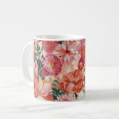 Mug Modèle Floral rose orange (Devant gauche)