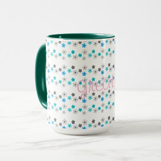 Mug Modèle Floral Rustique Moderne (Devant gauche)