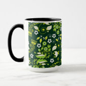 Mug Modèle floral scandinave moderne vert foncé (Gauche)