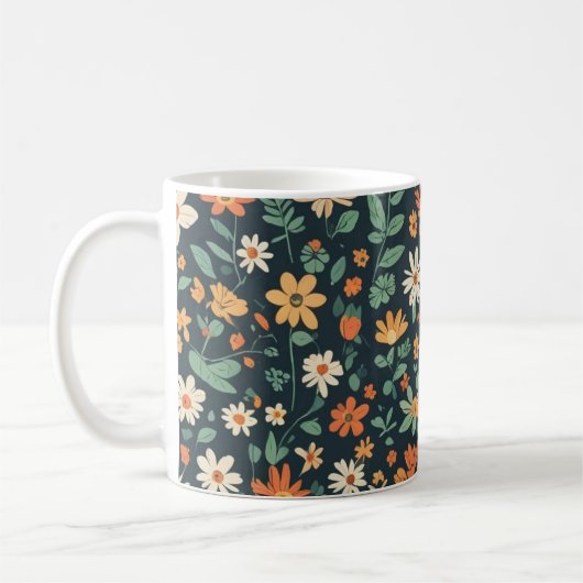 Mug Modèle floral simple (Gauche)