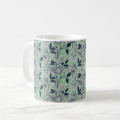 Mug Modèle floral simple avec Arrière - plan vert doux (Devant gauche)