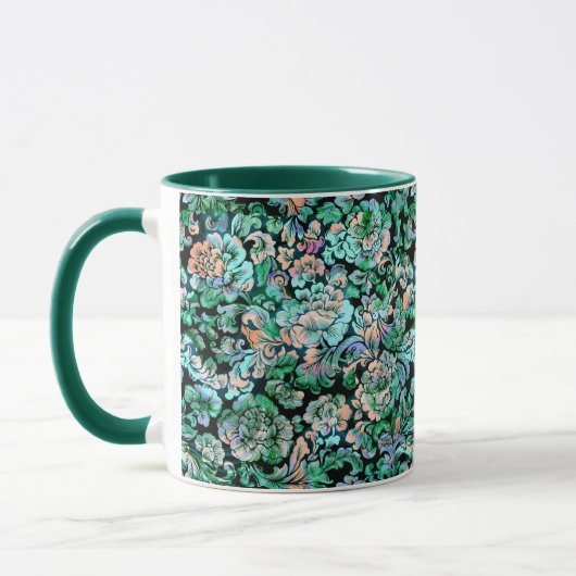 Mug Modèle floral stylisé vert (Gauche)