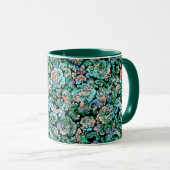 Mug Modèle floral stylisé vert (Devant droit)