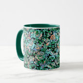 Mug Modèle floral stylisé vert (Devant gauche)