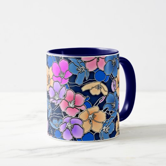 Mug Modèle floral stylistique 46 (Devant droit)
