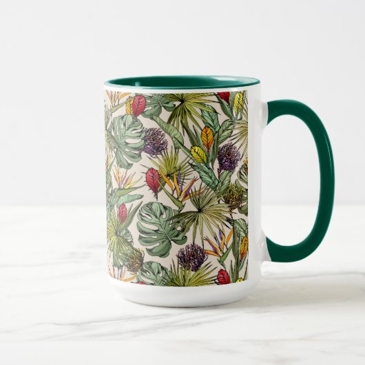 Mug Modèle floral tropical (Droite)
