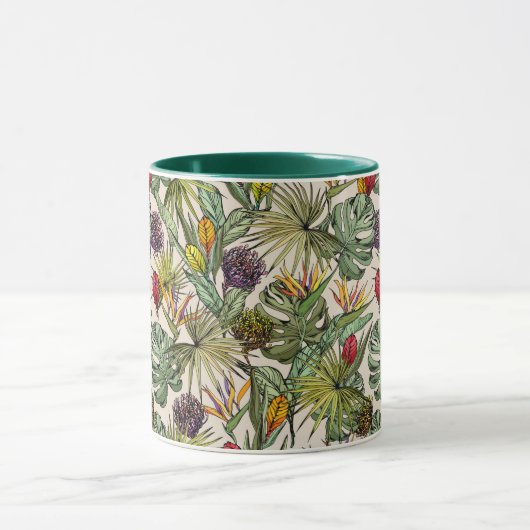 Mug Modèle floral tropical (Centre)