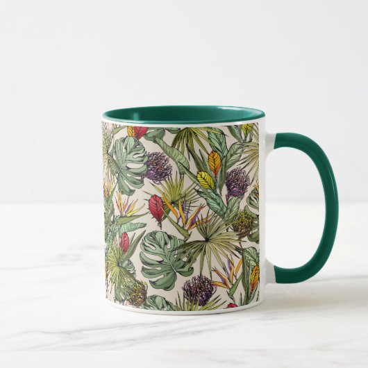 Mug Modèle floral tropical (Droite)