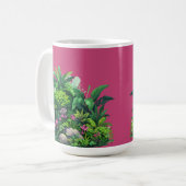 Mug Modèle floral tropical sur Rose Fuschia (Devant gauche)